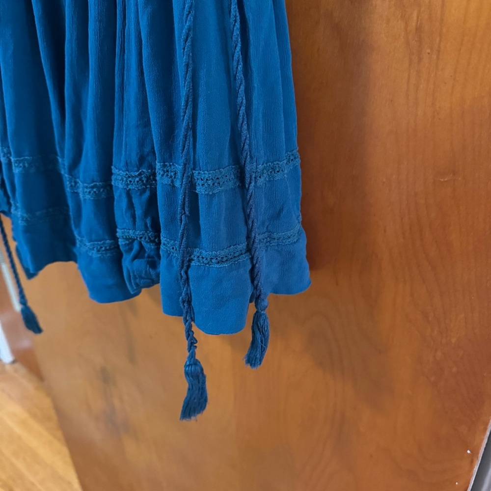 Free People Blue Emily Crocheted Illusion Fit & Flare Dress - Picture 7 of 10